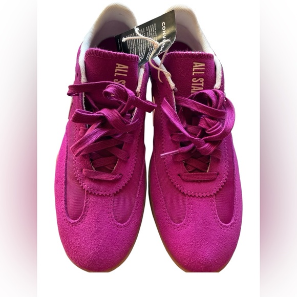 Converse Magenta Sneakers with White and Tan Accents Size 7.5 W - Picture 3 of 6
